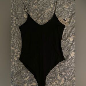 Black Spaghetti Strap Bodysuit